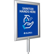 Global Industrial&#153; Perfex Frame for Sanitizer Dispenser Stand w/Sanitize Hands Here Graphic