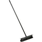 Global Industrial 18" Push Broom W/ Plastic Block & Steel Handle, Fine Sweep - Pkg Qty 4