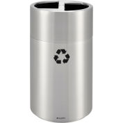 Global Industrial&#153; Round Multi-Stream Recycling Can, 31 Gallon Total, Satin Aluminum
