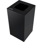 Global Industrial&#153; Square Recycling/Trash Can with Waste Lid, 32 Gallon, Black