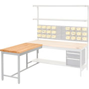 Global Industrial 48 x 30 Euro Style Production Workbench Return - Maple Square Edge - Gray