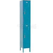 Global Industrial™ Paramount® Double Tier 2 Door Locker, 12"Wx12"Dx36"H, Blue, Assembled