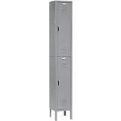 Global Industrial Paramount® Double Tier 2 Door Locker, 12"Wx12"Dx36"H, Gray, Unassembled