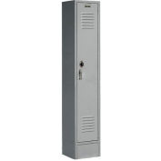 Global Industrial Paramount® Single Tier 1 Door Locker, 12"Wx12"Dx60"H, Gray, Unassembled