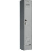 Global Industrial™ Paramount® Single Tier 1 Door Locker, 12"Wx12"Dx60"H, Gray, Unassembled