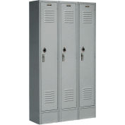 Global Industrial™ Paramount® Single Tier 3 Door Locker, 12"Wx12"Dx60"H, Gray, Unassembled