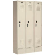 Global Industrial Paramount® Single Tier 3 Door Locker, 12"Wx12"Dx60"H, Tan, Assembled