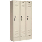 Global Industrial™ Paramount® Single Tier 3 Door Locker, 12"Wx12"Dx60"H, Tan, Assembled