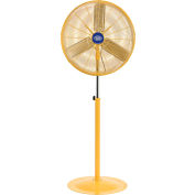 Global Industrial 30" Deluxe Oscillating Pedestal Fan, 3 Speed, 10000 CFM, 320W, 1/2HP, Yellow