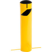 Global Industrial Steel Bollard W/Removable Plastic Cap & Chain Slots For Underground 5.5x24