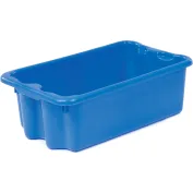 Plastic Dividable Grid Container, 16-1/2L x 10-7/8W x 8H, Blue - Pkg Qty  8