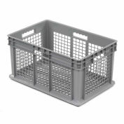Global Industrial Mesh Straight Wall Container, 23-3/4"Lx15-3/4"Wx12-1/4"H, Gray - Pkg Qty 3