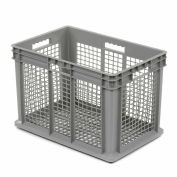 Global Industrial Mesh Straight Wall Container, 23-3/4"Lx15-3/4"Wx16-1/8"H, Gray - Pkg Qty 2