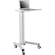 Global Industrial™ Mobile Height Adjustable Laptop Workstation with 4-Outlet Power Strip