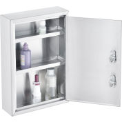 Global Industrial™ Stainless Steel Medical Cabinet W/Double Key Locks, 8"Wx2-5/8"Dx12-1/8"H