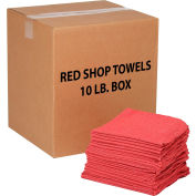 Global Industrial 100% Cotton Red Shop Towels, 10 Lb.Box