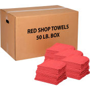 Global Industrial™ 100% Cotton Red Shop Towels, 50 Lb. Box 