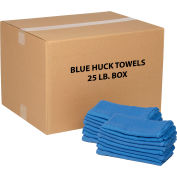 Global Industrial 100% Cotton Blue Huck Towels, 25 Lb. Box