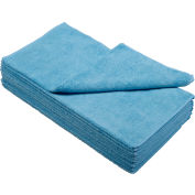 Global Industrial 300 GSM Microfiber Cleaning Cloths, 16" x 16", Blue, 12 Cloths/Pack