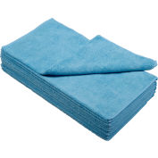 Global Industrial™ 300 GSM Microfiber Cleaning Cloths, 16" x 16", Blue, 12 Cloths/Pack