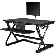 Interion® Ergonomic Sit-Stand Desk Converter & Single Monitor Mount Kit - Retractable Keyboard