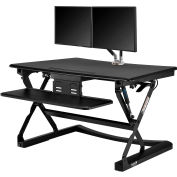 Interion® Ergonomic Sit-Stand Desk Converter & Dual Monitor Mount Kit - Retractable Keyboard