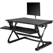 Interion® Ergonomic Sit-Stand Desk Converter & Single Monitor Mount Kit - Full Width Keyboard