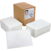 Global Industrial Light Duty Scouring Pads, White, 6" x 9" - Case of 20 Pads