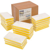 Global Industrial Light Duty Scrub Sponge, Yellow/White, 3.25" x 6.25" - Case of 20 Sponges