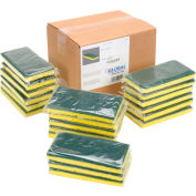 Global Industrial™ Heavy Duty Scrub Sponge, Yellow/Green, 3.25" x 6.25" - Case of 20 Sponges
