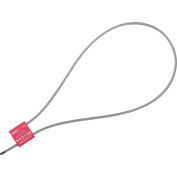 Global Industrial Metal Cable Seal, 1/8"x24"L, Red, 50/Pack