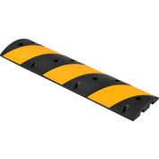 Global Industrial™ Portable Rubber Speed Bump, 48"L, Black W/ Yellow Stripes