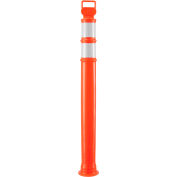 Global Industrial Portable Delineator Post w/ 3" Reflective Bands, 45"H, Orange