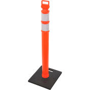 Global Industrial™ Portable Reflective Delineator Post with Square Base, 45"H, Orange