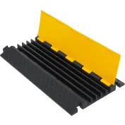 High Traffic Pedestrian Light Equipment Drop-Over Cable Cover Ramp, Size: 37.75 x 11 x 1.38, Yellow