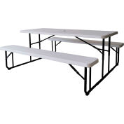 Global Industrial™ 6' Folding Plastic Picnic Table, White