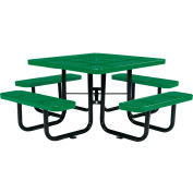 Global Industrial 46" Square Picnic Table, Perforated Metal, Green