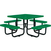 Global Industrial™ 46" Square Picnic Table, Perforated Metal, Green