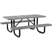 Global Industrial™ 6' Rectangular Picnic Table, Perforated Metal, Gray
