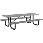 Global Industrial™ 8' Rectangular Picnic Table, Perforated Metal, Gray