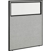 Interion&#174; Office Partition Panel with Partial Window, 48-1/4&quot;W x 60&quot;H, Gray