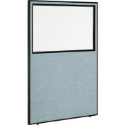 Interion® Office Partition Panel with Partial Window, 48-1/4"W x 72"H, Blue