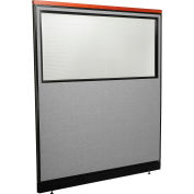 Interion® Deluxe Office Partition Panel w/Partial Window & Raceway 60-1/4"W x 65-1/2"H Gray