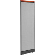 Interion® Deluxe Non-Electric Office Partition Panel with Raceway, 24-1/4"W x 77-1/2"H, Gray