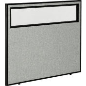 Interion® Office Partition Panel with Partial Window, 48-1/4"W x 42"H, Gray