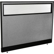Interion® Office Partition Panel with Partial Window & Raceway, 60-1/4"W x 46"H, Gray