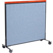 Interion® Mobile Deluxe Office Partition Panel, 48-1/4"W x 46-1/2"H, Blue