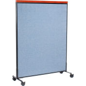Interion® Mobile Deluxe Office Partition Panel, 48-1/4"W x 64-1/2"H, Blue