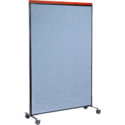 Interion® Mobile Deluxe Office Partition Panel, 48-1/4"W x 76-1/2"H, Blue