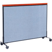 Interion® Mobile Deluxe Office Partition Panel, 60-1/4"W x 46-1/2"H, Blue